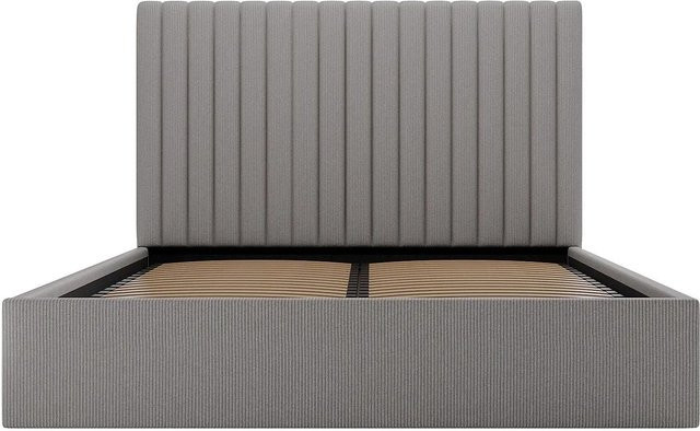 Vente-unique Bett Sarah mit Bettkasten in Grau mit Cord-Bezug B/T/H: 160 x 200 cm - Bild 1