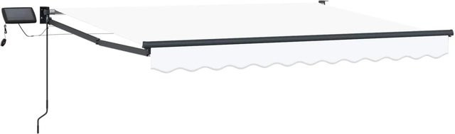 vidaXL Manuelle Gelenkarmmarkise mit LED-Beleuchtung in Weiß, B: 350 cm, A: 250 cm - Bild 1