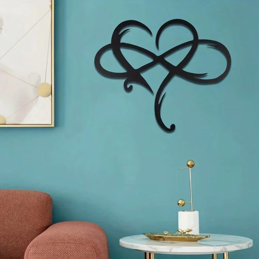 CIFBUY Wanddekoration Herz aus Metall in Schwarz, moderne abstrakte Kunst für dein Zuhause - Bild 5