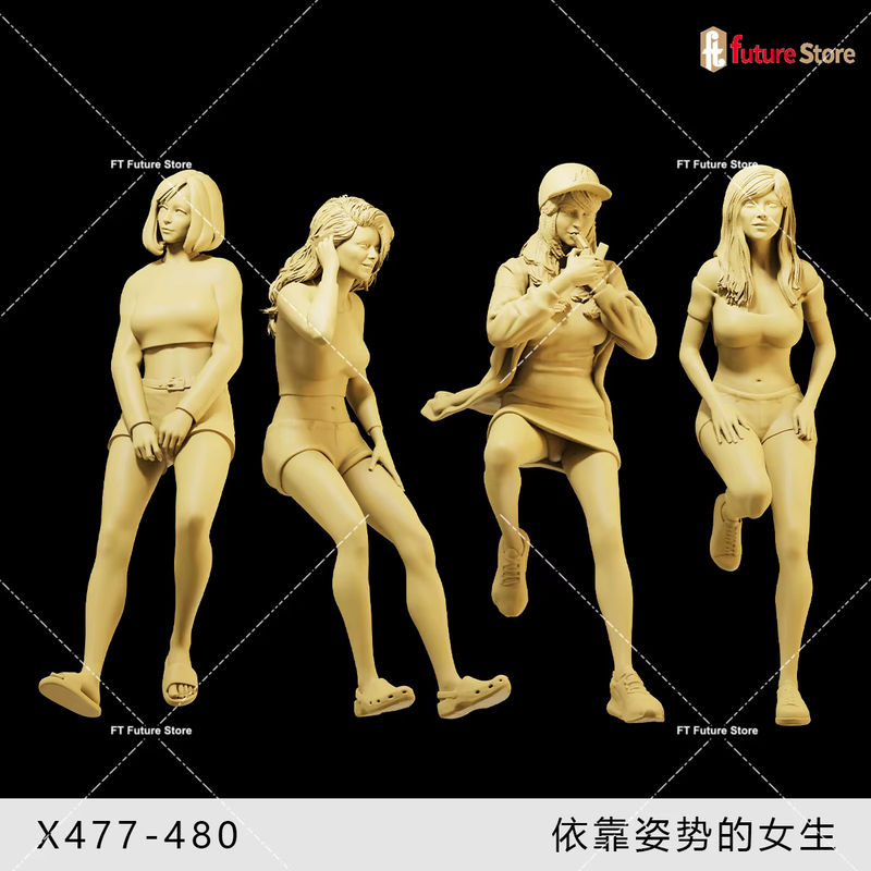 MAK Modische Mädchen Uniform Figur in Beige für Diorama und Miniatur-Szenen (1/64, 1/43, 1/35) - Bild 4