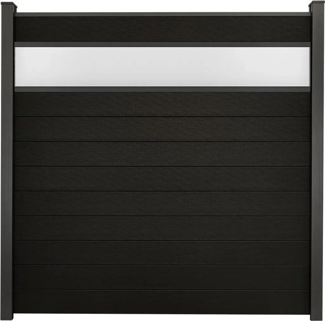 GroJa Steckzaun Solid Glas-Designeinsatz in Bi-Color Schwarz, B/H: 180 x 180 cm, Tiefe: 1,9 cm - Bild 1