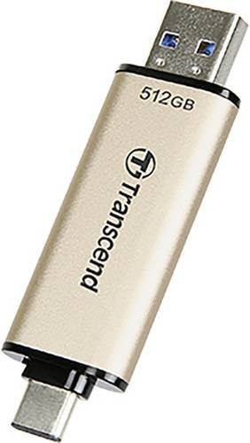 Transcend JetFlash 930C USB-Stick 512GB Gold mit USB-A und USB-C Anschluss - Bild 1