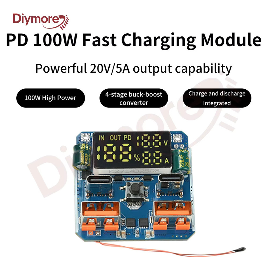 Diymore 4S 20V 5A Buck-Boost-Modul Blau Bidirektionales Schnelllade-Lithium-Batteriemodul zum Laden und Entladen - Bild 3