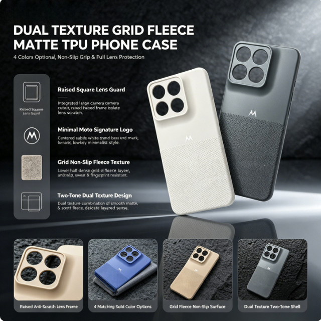 Motorola Slim TPU Handyhülle mit Punktmuster in Schwarz für Moto Edge 70 Ultra, Fusion+, 60 Pro, 50 Pro, G67, G57, G17 Power - Bild 1