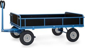 Fetra Handpritschenwagen 6456P blau mit Stahl-Ladefläche Breite: 60 cm, Tiefe: 60 cm - Bild 1
