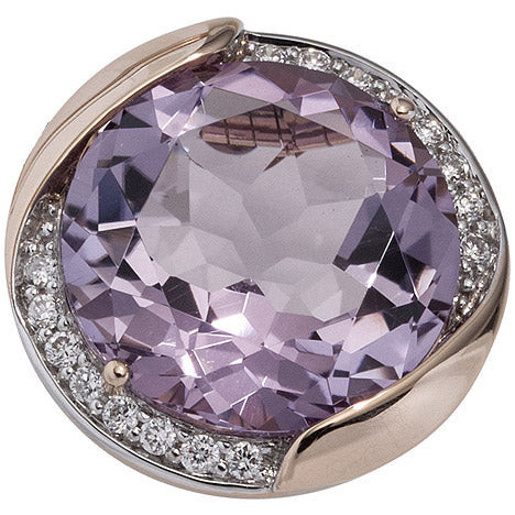 Colfem Anhänger rund, 585 Rotgold, 16 Diamanten, 1 Amethyst, violett, lila - Bild 1