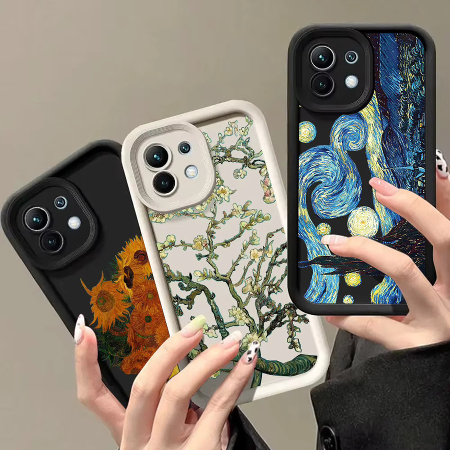 Handyhülle mit Van Gogh Kunstmotiven Sternenhimmel Sonnenblume und Mandelblüten für Xiaomi 15T 14T 13T Pro 15 17Pro Poco F7 X7 X6 F5 M6 M7 Pro 5G in Multicolour - Bild 1