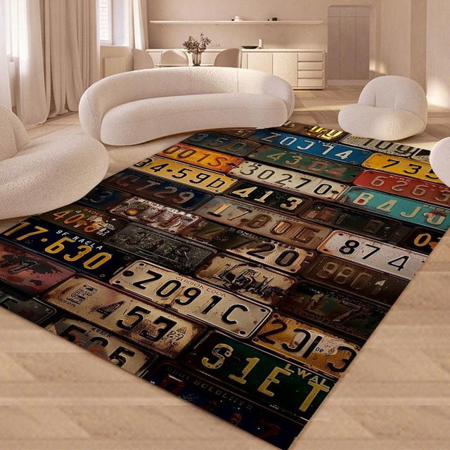 Miniso Teppich mit Herz-Design und Holzmaserung in Multicolour, B/B/H: 80 x 50 cm - Bild 1