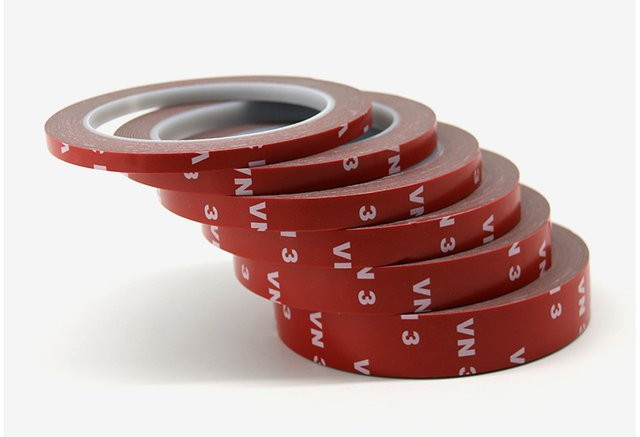 3M doppelseitiges Acryl-Schaumklebeband, permanent, rot, Länge: 3 m, Breite: 5 mm, Dicke: 3 mm bis 60 mm - Bild 1