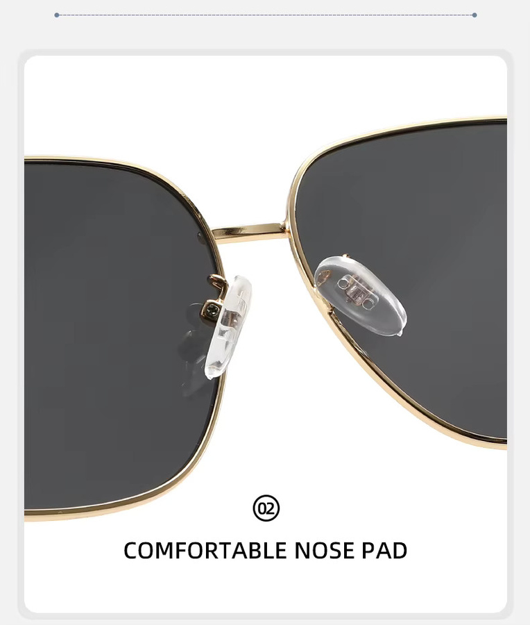 TWOOO Aviator Sonnenbrille, Vollrand, Metall, Gold, Unisex - Bild 6