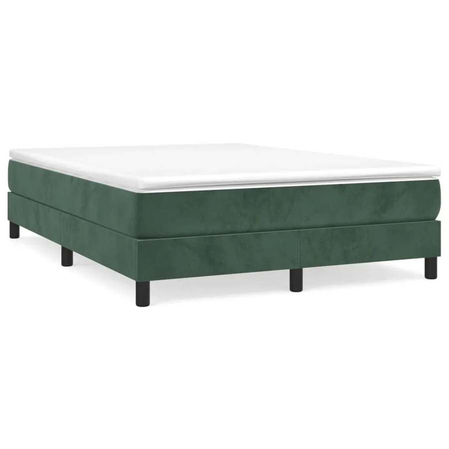 vidaXL Boxspringbett mit Matratze Dunkelgrün Samt Hybrid-Design mit Taschenfederkern B/T/H: 140 x 200 x 25 cm - Bild 2