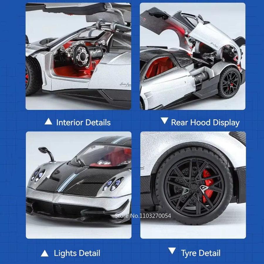 Pagani Huayra BC Zonta, Miniatur Modell Spielzeug, 1:24, mit Licht und Sound - Bild 3