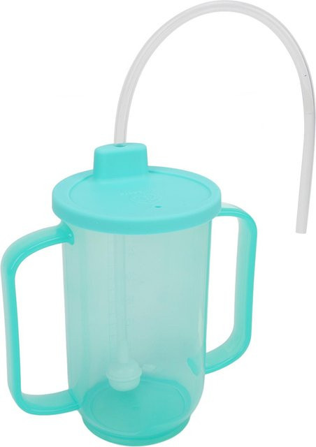 Auslaufsicherer Trinkbecher mit Doppelgriff von CosyHome für Senioren und Patienten in Blau - Bild 1