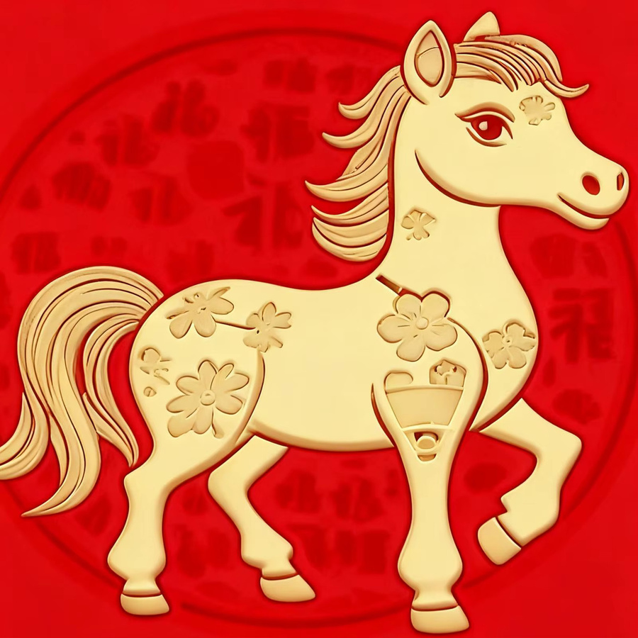 Rote Umschläge für das chinesische Neujahr 2026 Lunar New Year of The Horse Hong Bao Glücksgeld Päckchen aus Papier in Rot - Bild 2