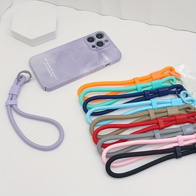 Universelles kurzes Handy Lanyard als buntes Handgelenkband mit verstellbarem Patch für dein Smartphone-Case - Bild 1