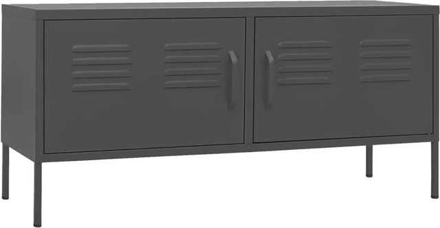 vidaXL TV-Schrank aus Stahl in Anthrazit matt, B/T/H: 105 x 35 x 50 cm - Bild 1