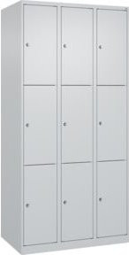 C+P Schließfachschrank Classic PLUS mit 3 Abteilen, Farbe Lichtgrau, B/T/H: 90 x 50 x 185 cm - Bild 1