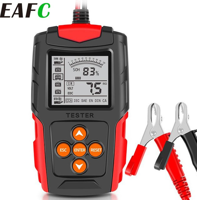 Eafc TK-100 Digitaler Batterie Tester für Auto und Motorrad 12V-24V in Rot und Schwarz - Bild 1