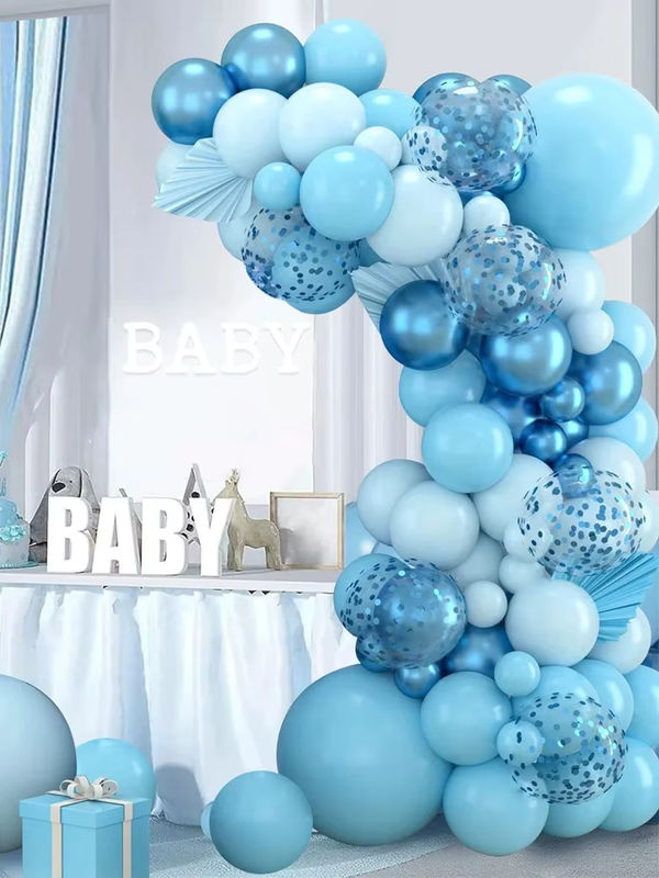 108-teiliges rundes Latex-Ballon-Set in Mehrfarbig und Blau für Geburtstag, Hochzeit und Valentinstag - Bild 4