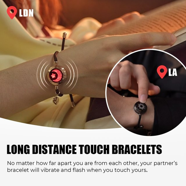 TOTWOO Fernberührungs-Armbänder, Unisex, mit Vibration und Leuchtfunktion - Bild 1