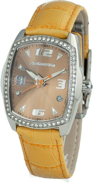 CHRONOTECH Armbanduhr, Quarz, Edelstahl, Silber, Rechteckig, Damen - Bild 1