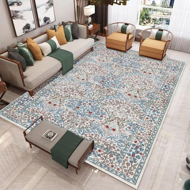 HGHT Retro Boho Persien Teppich mit floralem Pflanzenmuster, rutschfest und waschbar, B/T: 80 x 50 cm, Multicolour - Bild 1