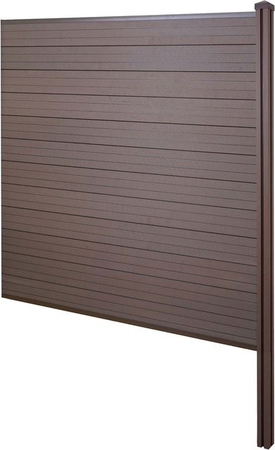 MCW WPC-Sichtschutz Savoie Erweiterungselement mit WPC-Pfosten zum Einbetonieren, braun, Höhe: 188 cm - Bild 1