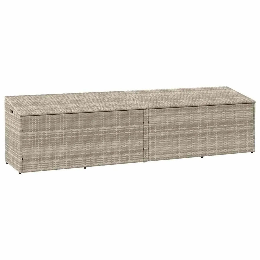 vidaXL Garten-Auflagenbox aus Poly Rattan in Hellgrau, B/T/H: 220 x 50 x 58 cm - Bild 2
