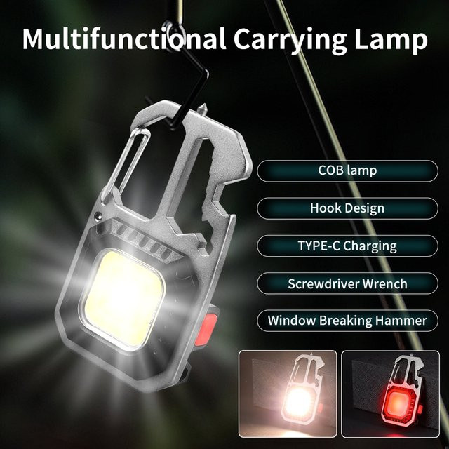 Aamasun COB-Schlüsselanhänger-Arbeitsleuchte mit LED, magnetisch und wiederaufladbar - Bild 1