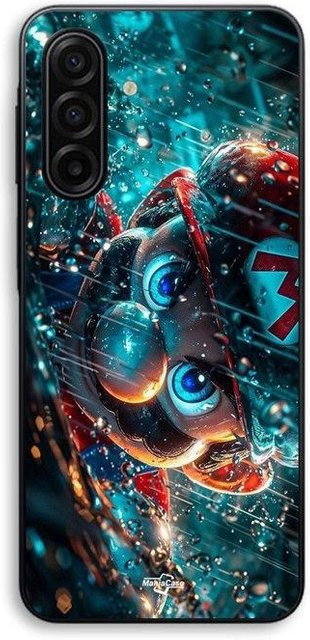 MANIACASE Personalisierte Handyhülle für Samsung Galaxy A57 aus Silikon TPU mit Super Mario Fan-Kunst in Schwarz und Multicolour - Bild 1