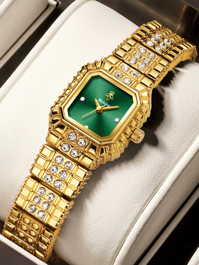 YaLaLuSi Armbanduhr, Diamant, Edelstahl, Gold, Quarz, Damen - Bild 2
