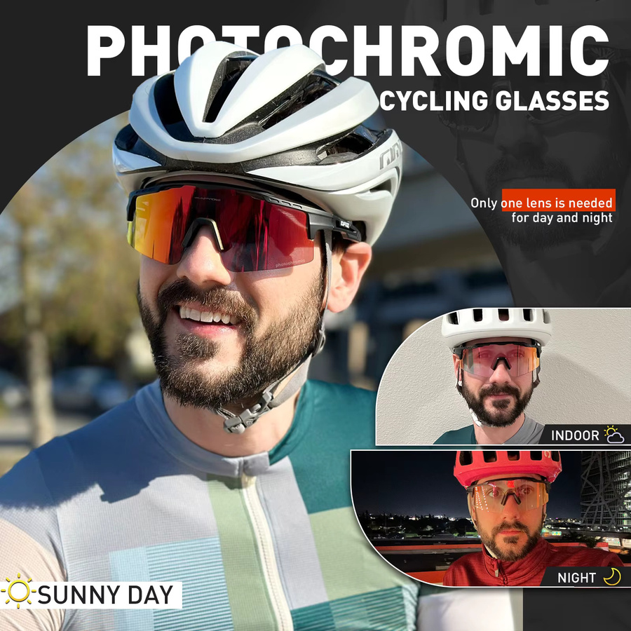 KAPVOE Sportsonnenbrille, Photochrome, Unisex, Vollrand, Kunststoff - Bild 2