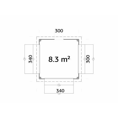 Palmako Marktstand Lenna Set 306 aus Fichtenholz in Braun, B/T/H: 300 x 300 x 245 cm, tauchgrundiert mit Pultdach und drei Verkaufsklappen - Bild 3
