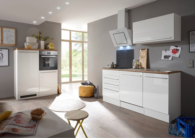 Respekta Premium Küchenzeile mit Mineralite Einbauspülbecken in Weiß, Breite: 320 cm - Bild 1