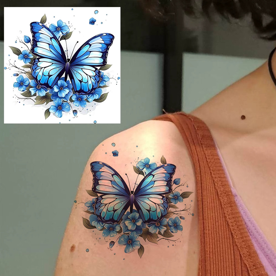 FANRUI Temporäre Schmetterlings-Tattoos, 1 Blatt, Damen - Bild 2