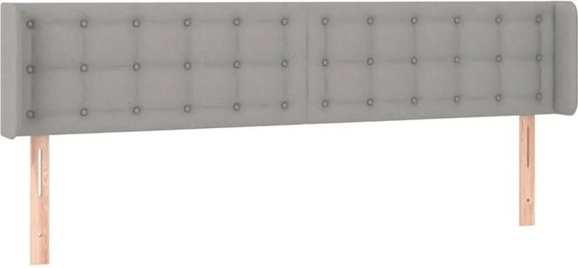 vidaXL LED Kopfteil Modern Hellgrau mit USB-Ladeport und integrierter Beleuchtung, B: 183 cm, T: 16 cm, H: 78-88 cm - Bild 1