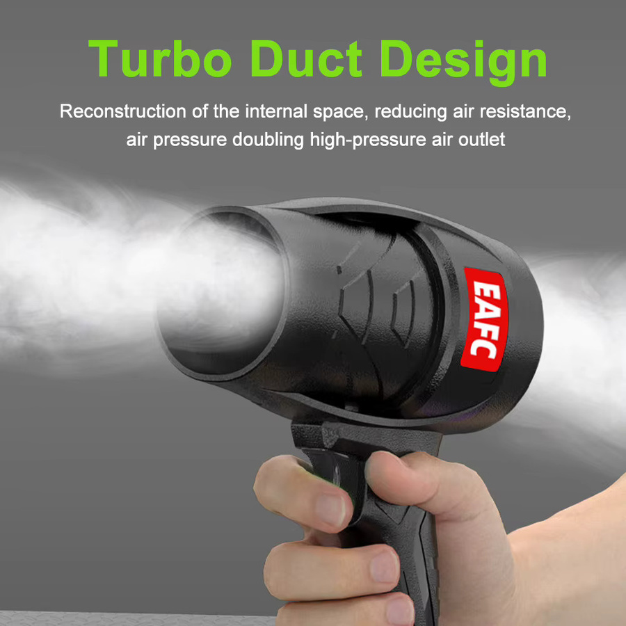 EAFC Turbo Fan Hochleistungs-Turbofan-Laubbläser mit stufenloser Geschwindigkeit und 21 V Batterie, Schwarz - Bild 4