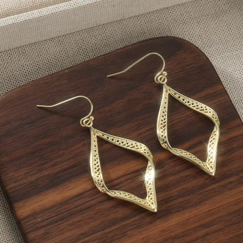 YoYo Ohrringe, Gold, Rhombus-Anhänger, Damen - Bild 3