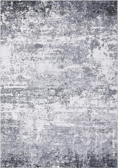 Garvee Moderner abstrakter Teppich, Waschbar und Rutschfest, B: 120 cm, L: 170 cm, Mehrfarbig/Grau - Bild 1