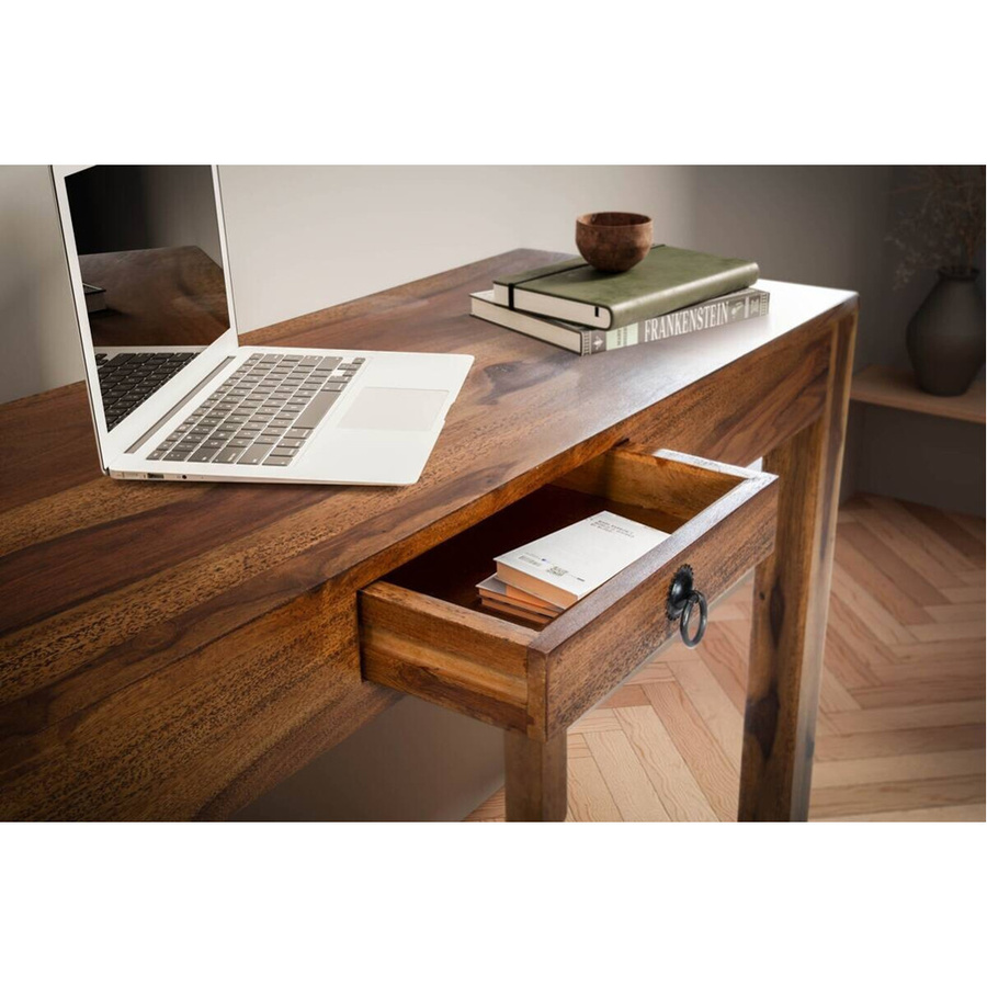 Wohnling Schreibtisch aus Sheesham Massivholz in Braun, B/H/T: 118 x 76 x 40 cm - Bild 5