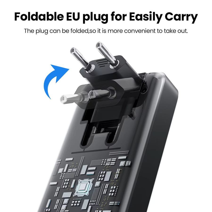 MOVESPEED MSP17 Power Bank 10000 mAh 22,5 W Tragbares Schnellladegerät mit klappbarem EU-Stecker in Schwarz - Bild 3