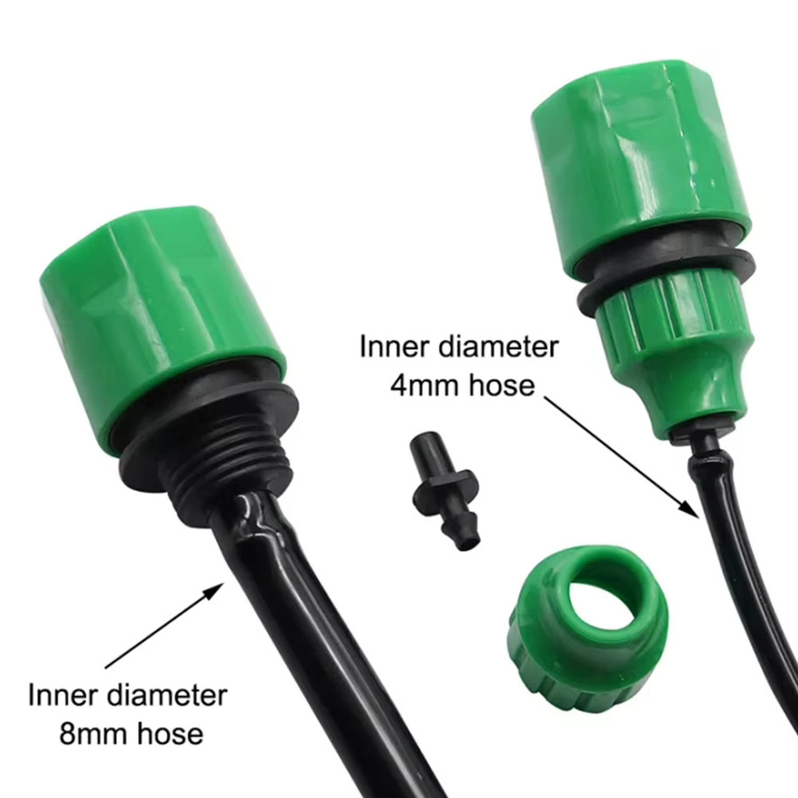 5er Set Kunststoff Garten Wasser Schlauch Schnell Anschluss Adapter für Micro Bewässerung in Grün (4/7mm und 8/11mm) - Bild 4