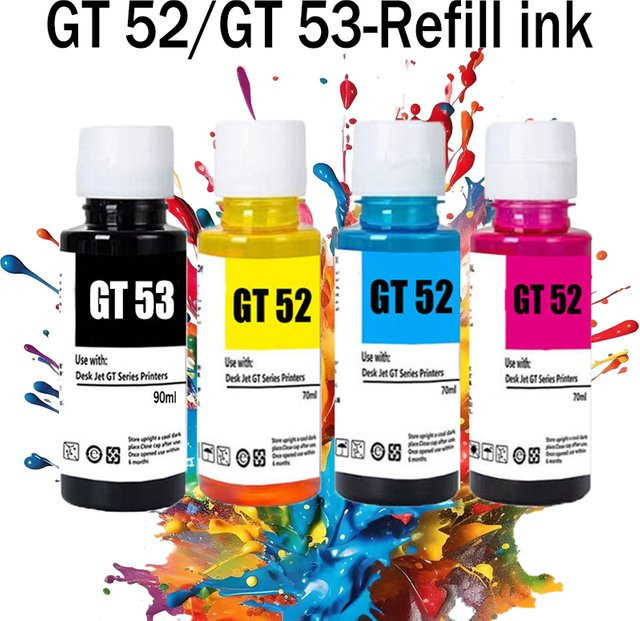HP Nachfülltinte für Inkjet-Drucker GT-52 GT-53 Farbstofftinte für GT5820 GT411 GT582 GT410 518 519 510 531 672 726 755 798 - Bild 1