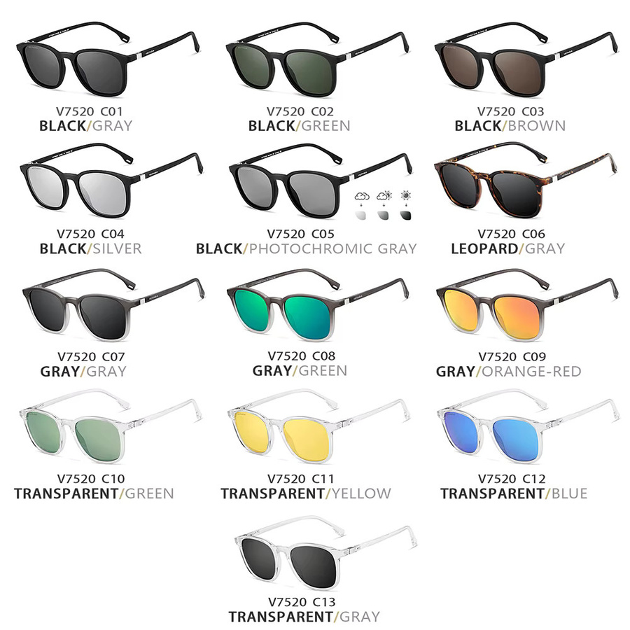 VEITHDIA FA75200 Sonnenbrille, Vollrand, Square, Kunststoff, Unisex, polarisiert - Bild 4