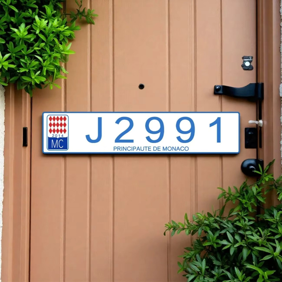 Personalisierbares Metall-Nummernschild von Hello Young in Schwarz oder Weiß zur Wanddekoration für Auto, Zuhause oder Partys - Bild 3