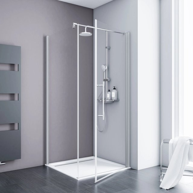 Schulte Eckdusche AlexaStyle 2.0 Drehtür in Alunatur hell mit Silver B/T/H: 80 x 80 x 192 cm - Bild 1