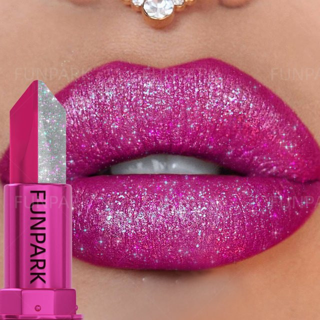 FUNPARK Lippenstift, Rosenrot, Matt, Zweifarbig mit Glitzer - Bild 1
