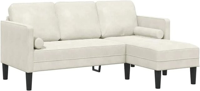 vidaXL Ecksofa Set in Beige mit Kissen aus Samt und Polyester, L-Form, modern - Bild 1