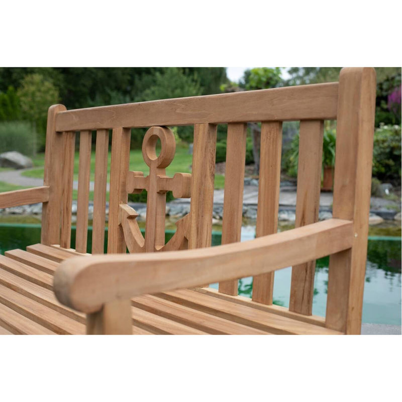 deVries Gartenbank Woodie 2-Sitzer aus Teakholz in Braun, B/H/T: 120 x 89 x 60 cm - Bild 3
