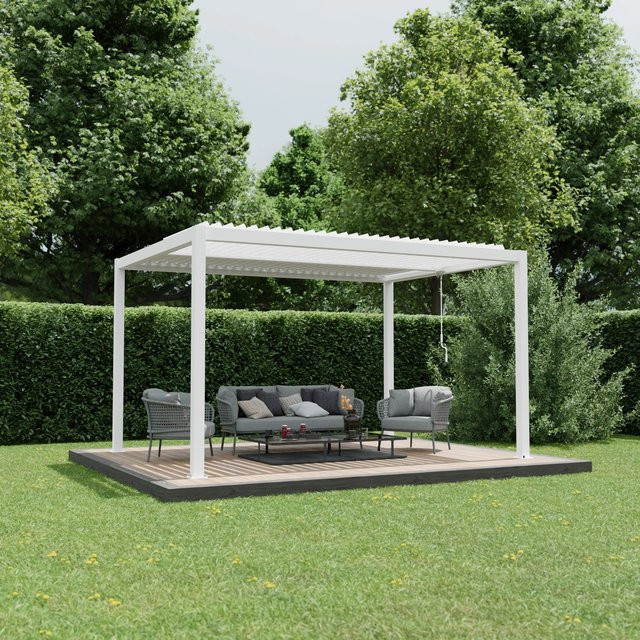 Ximax Pergola Shade Aluminium mit Beleuchtung Weiß B: 400 cm, T: 300 cm - Bild 1